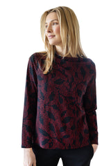 Drape Collar Print Top - 56104