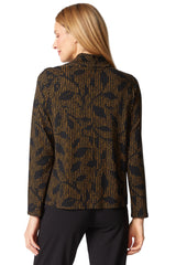 Drape Collar Print Top - 56104