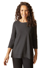 Habitat Stripe Pleat Back Tunic - Black - image 1