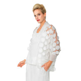 White 3D Embroidered Cross-Over Top - 4684T-WHT - Size S Only!