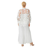 White 3D Embroidered Cross-Over Top - 4684T-WHT - Size S Only!