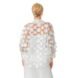 White 3D Embroidered Cross-Over Top - 4684T-WHT - Size S Only!