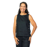 Linen Solid Side Button Tank - 41525