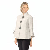 Elegant Textured Swing Jacket in Taupe - 6990J-TP