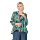 Ombré Stripe Asymmetric Jacket in Blue Multi - 6942J-BLU