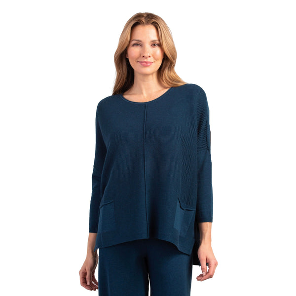 Habitat Relaxed Fit Cotton Sweater in Baltic - 83129-BLT