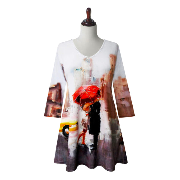 Valentina "Romantique" Print V-Neck Tunic in Multi - 26743-TU