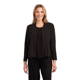 Shirred Back Open Front Short Cardigan in Black - 55930-BK