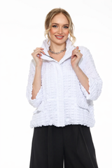 Crinkle Texture Zip-Front Jacket - 4062
