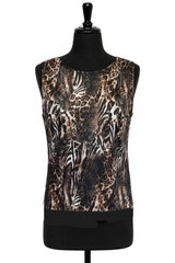 Animal & Denim Print Twin Set - 31455