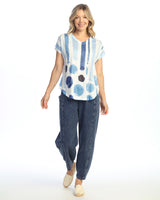 Dolman Cap Sleeve Print Top - 60