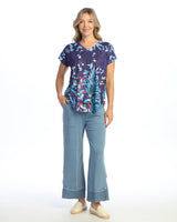 Dolman Cap Sleeve Print Top - 60