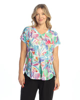 Dolman Cap Sleeve Print Top - 60