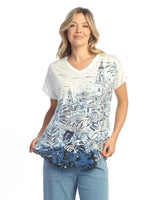 Dolman Cap Sleeve Print Top - 60