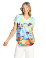 Dolman Cap Sleeve Print Top - 60