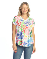 Dolman Cap Sleeve Print Top - 60