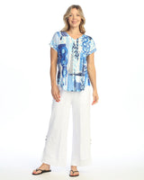 Dolman Cap Sleeve Print Top - 60