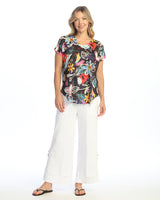 Dolman Cap Sleeve Print Top - 60