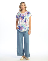 Dolman Cap Sleeve Print Top - 60