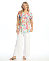 Dolman Cap Sleeve Print Top - 60