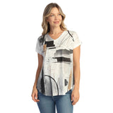 Dolman Cap Sleeve Print Top - 60