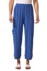 Driftwood Stripe Cotton Pull On Flood Pant - 61526