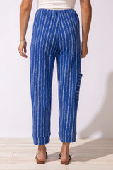 Driftwood Stripe Cotton Pull On Flood Pant - 61526