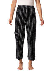 Driftwood Stripe Cotton Pull On Flood Pant - 61526