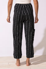 Driftwood Stripe Cotton Pull On Flood Pant - 61526