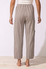 Driftwood Stripe Cotton Pull On Flood Pant - 61526
