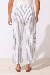 Driftwood Stripe Cotton Pull On Flood Pant - 61526