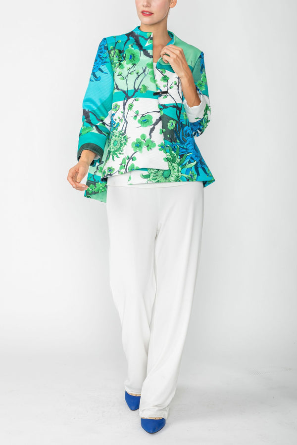 IC Collection Floral Blossom Print One-Button Jacket - 6161J
