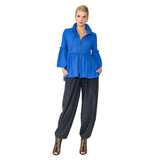 Peplum Zip-Front Jacket in Royal - 4646J-BLU