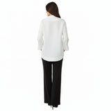 Textured One-Button Asymmetric Jacket in White - 6288J-WT