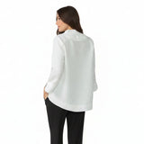 Textured One-Button Asymmetric Jacket in White - 6288J-WT