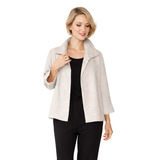 Taupe Textured Jacquard Open-Front Jacket - 6289J-TP