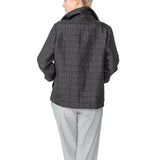 Black Textured Jacquard Open-Front Jacket - 6289J-BLK