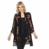 Citron Floral Velvet Kimono - 0804VBF