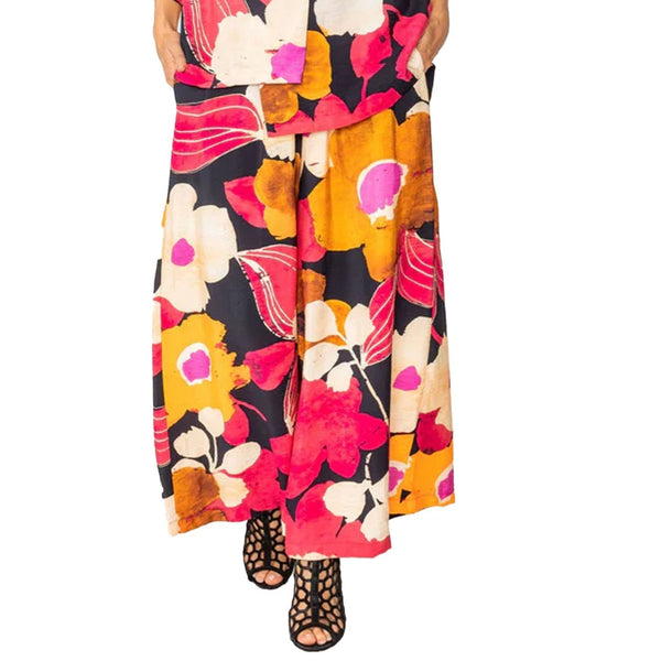 IC Collection Floral Wide Leg Pant Fuchsia - 5883P