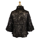 Floral Chenille & Sequin Peplum Jacket in Black - 2411-BLK - Size M Only!