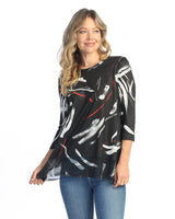 "Ripples" Animal Print Chiffon Hem Tunic Top - 63-1961