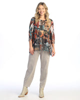 "Lisa" Animal Print Chiffon Hem Tunic Top - 63-1973