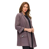Open Front Waffle Cardigan Jacket in Graphite - BW104-GRP