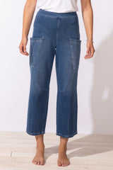 Comfort Knit Denim Darted Flood Jean - 64016