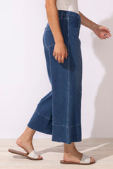 Comfort Knit Denim Crop Flood Jean - 64017