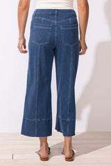 Comfort Knit Denim Crop Flood Jean - 64017