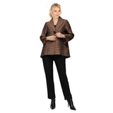Textured Hi-Low Jacket in Brown - 7525J-BRN