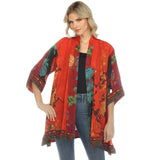 Flowing Floral Art-Print Kimono Jacket - 0917VVF