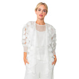 Sheer Circle Cascade Jacket in White - 4695J-WT