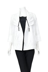 Crackle Print Jacket in White - 6793J-WHT